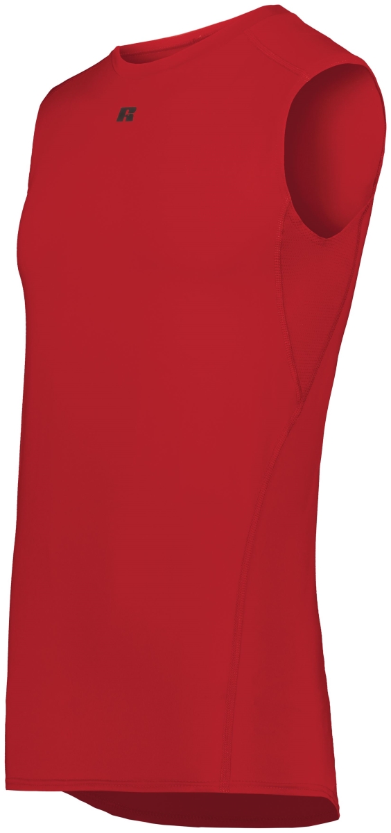 R22CPM.TRR.S Sleeveless Compression Tank, True Red - Small