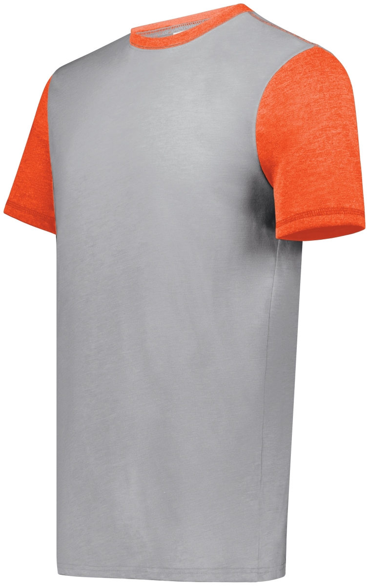 6876.33V.M Gameday Vintage Ringer T-Shirt, Grey Heather & Orange Heather - Medium