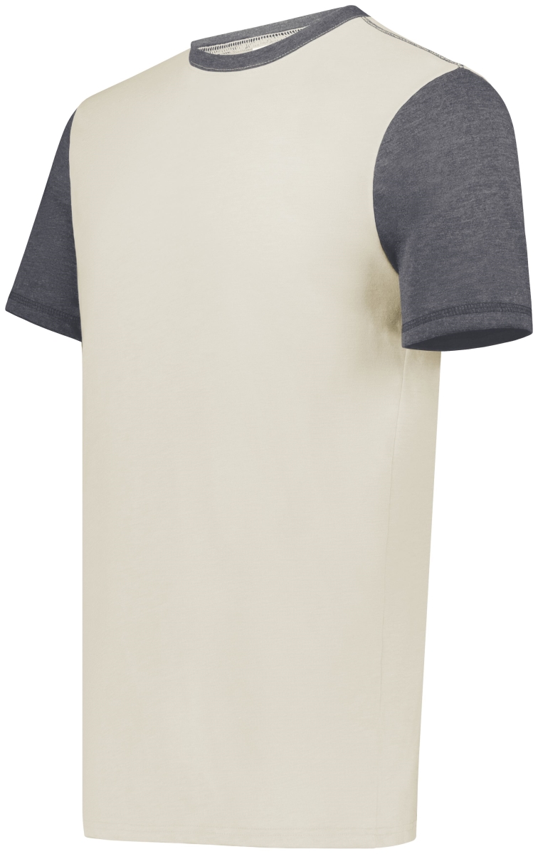 6876.46V.M Gameday Vintage Ringer T-Shirt, Birch & Carbon Heather - Medium