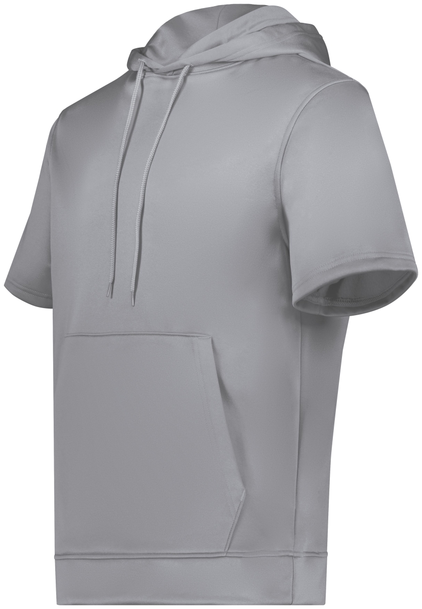 6871.009.M Wicking Fleece Short Sleeve Hoodie, Athletic Grey - Medium