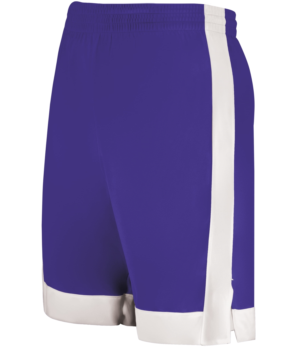 6889.450.M Match-Up Basketball Shorts, Purple & White - Medium