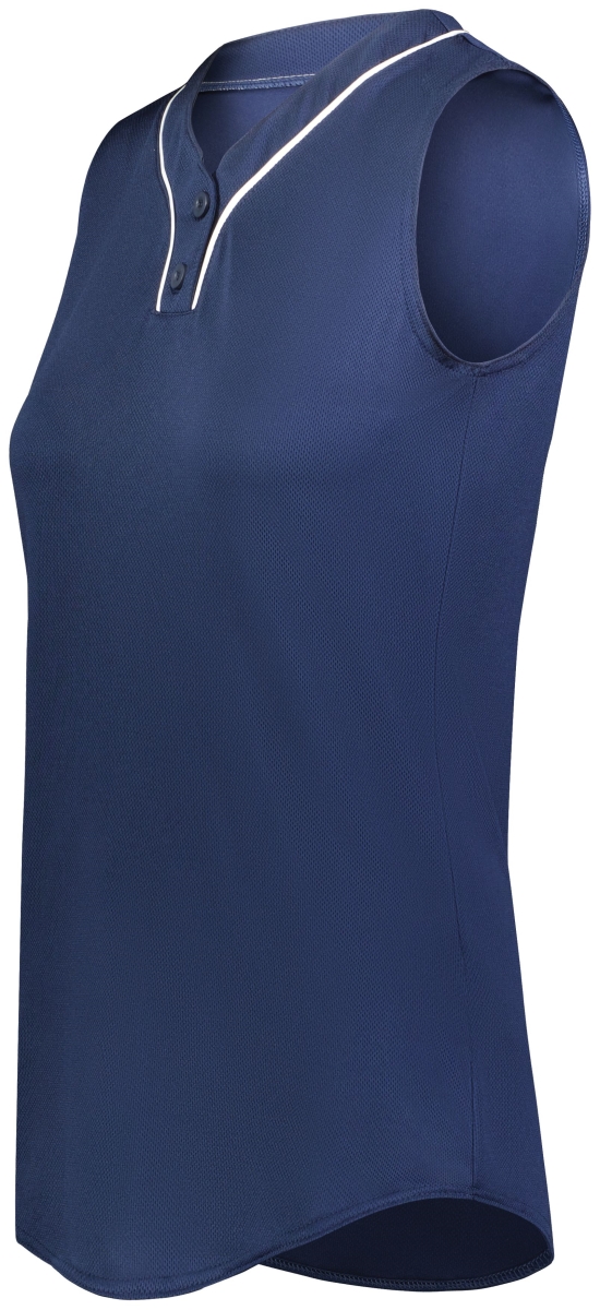 6913.301.XL Ladies Cutter Plus Sleeveless Jersey, Navy & White - Extra Large
