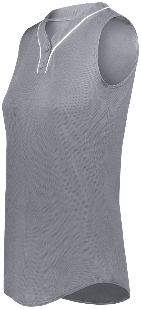 6913.R04.XL Ladies Cutter Plus Sleeveless Jersey, Graphite & White - Extra Large
