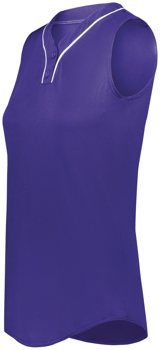 6913.450.S Ladies Cutter Plus Sleeveless Jersey, Purple & White - Small