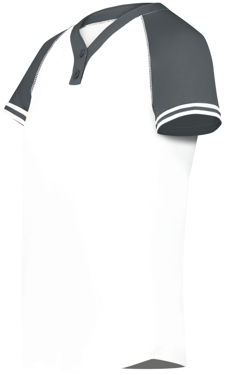 6917.751.M Ladies Cutter Plus Henley Jersey, White & Graphite - Medium