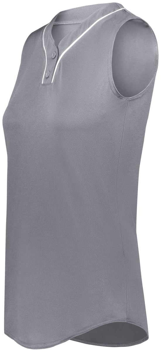 6913.R04.M Ladies Cutter Plus Sleeveless Jersey, Graphite & White - Medium