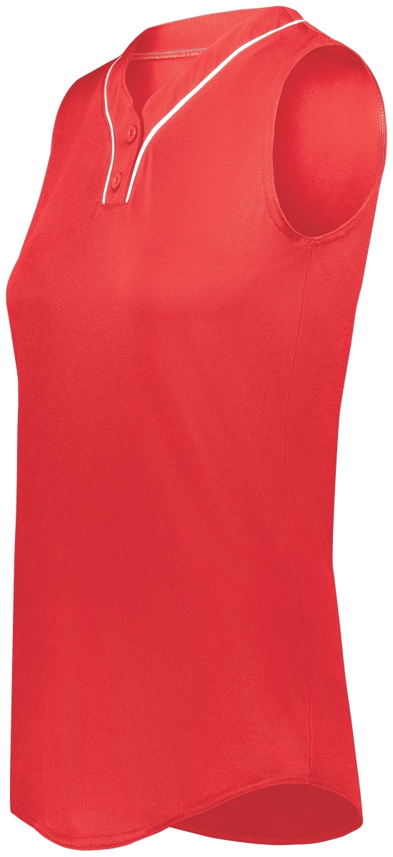 6914.408.M Girls Cutter Plus Sleeveless Jersey, Scarlet & White - Medium