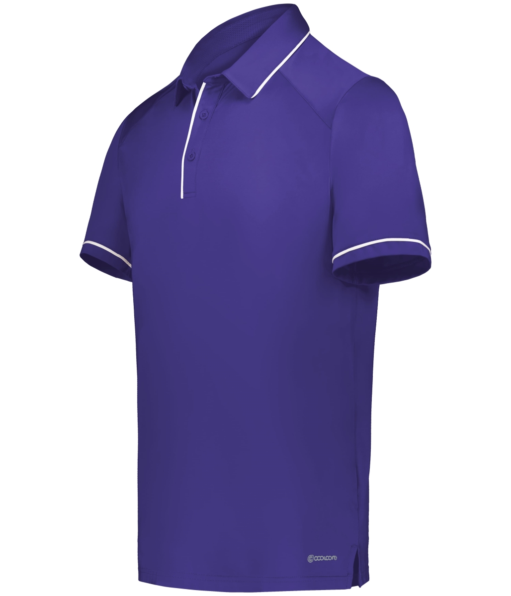222518.450.S Performance Polo T-Shirt, Purple & White - Small