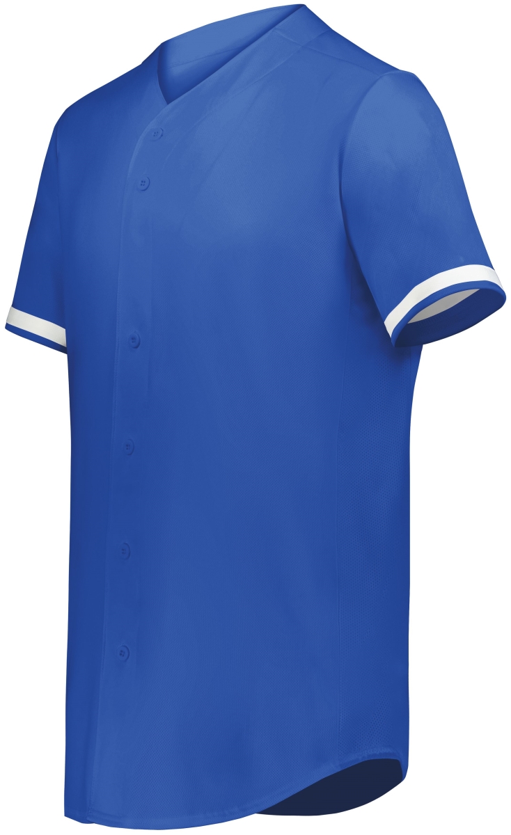 6909.280.2XL Cutter Plus Full Button Baseball Jersey, Royal & White - 2XL