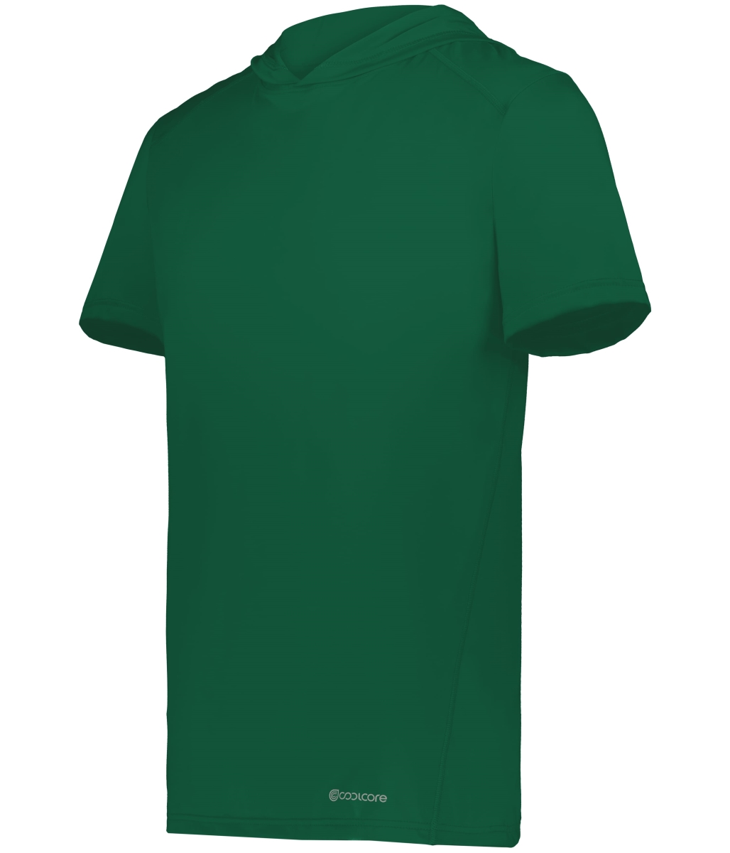 222142.035.M Short Sleeve Hoodie, Dark Green - Medium