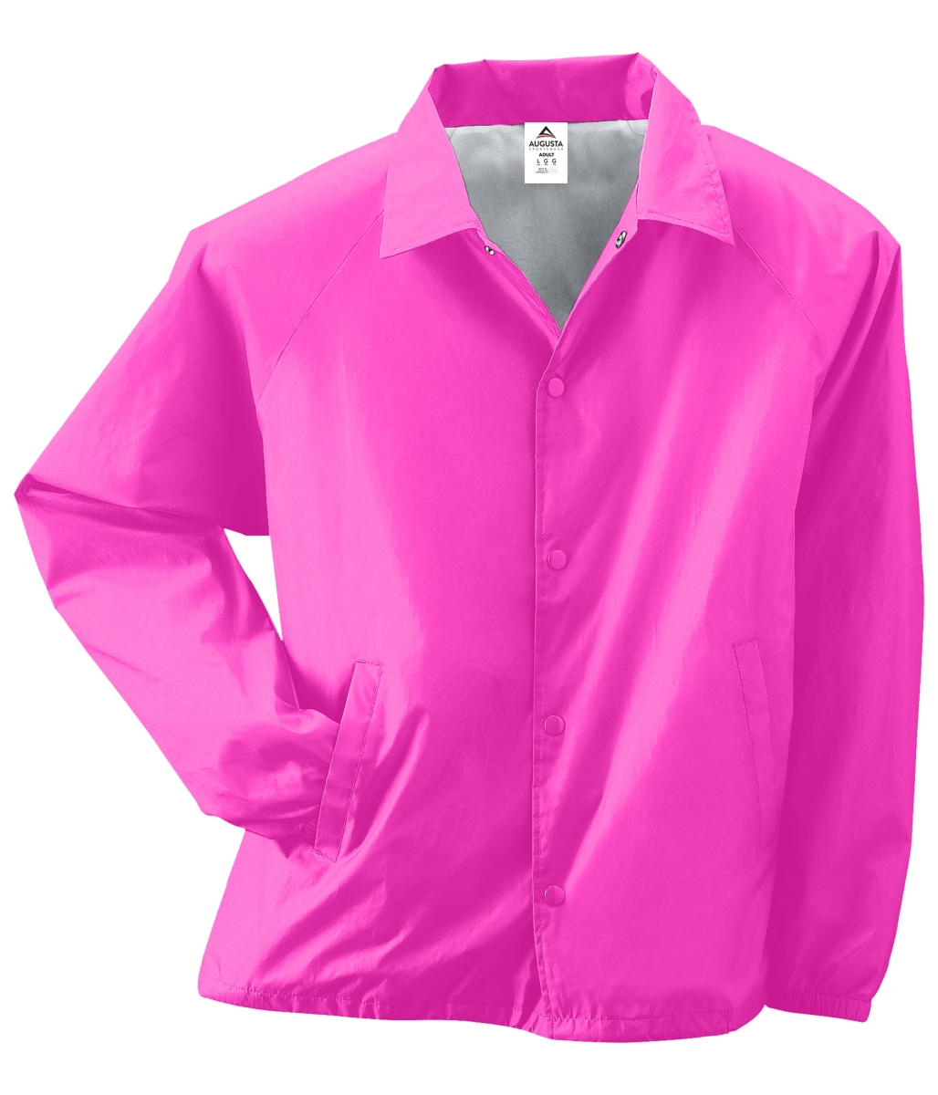 3100.809.L Nylon Coachs Jacket & Lined, Power Pink - Large