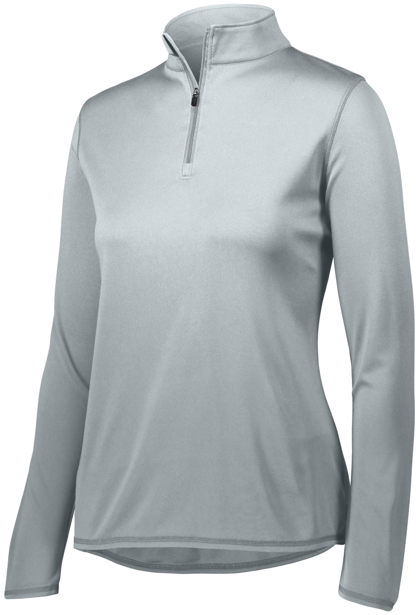 2787.099.L Ladies Attain Wicking 0.25 Zip Pullover, Silver - Large