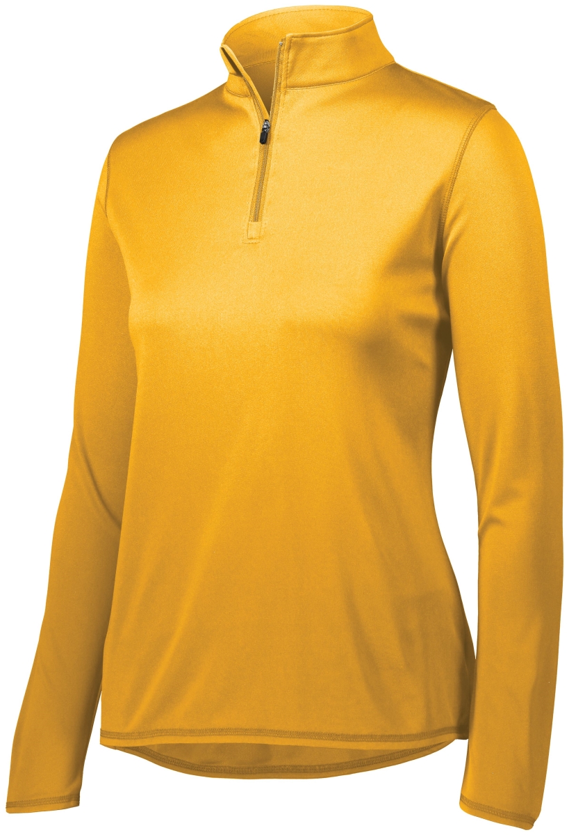 2787.025.XS Ladies Attain Wicking 0.25 Zip Pullover, Gold - Extra Small