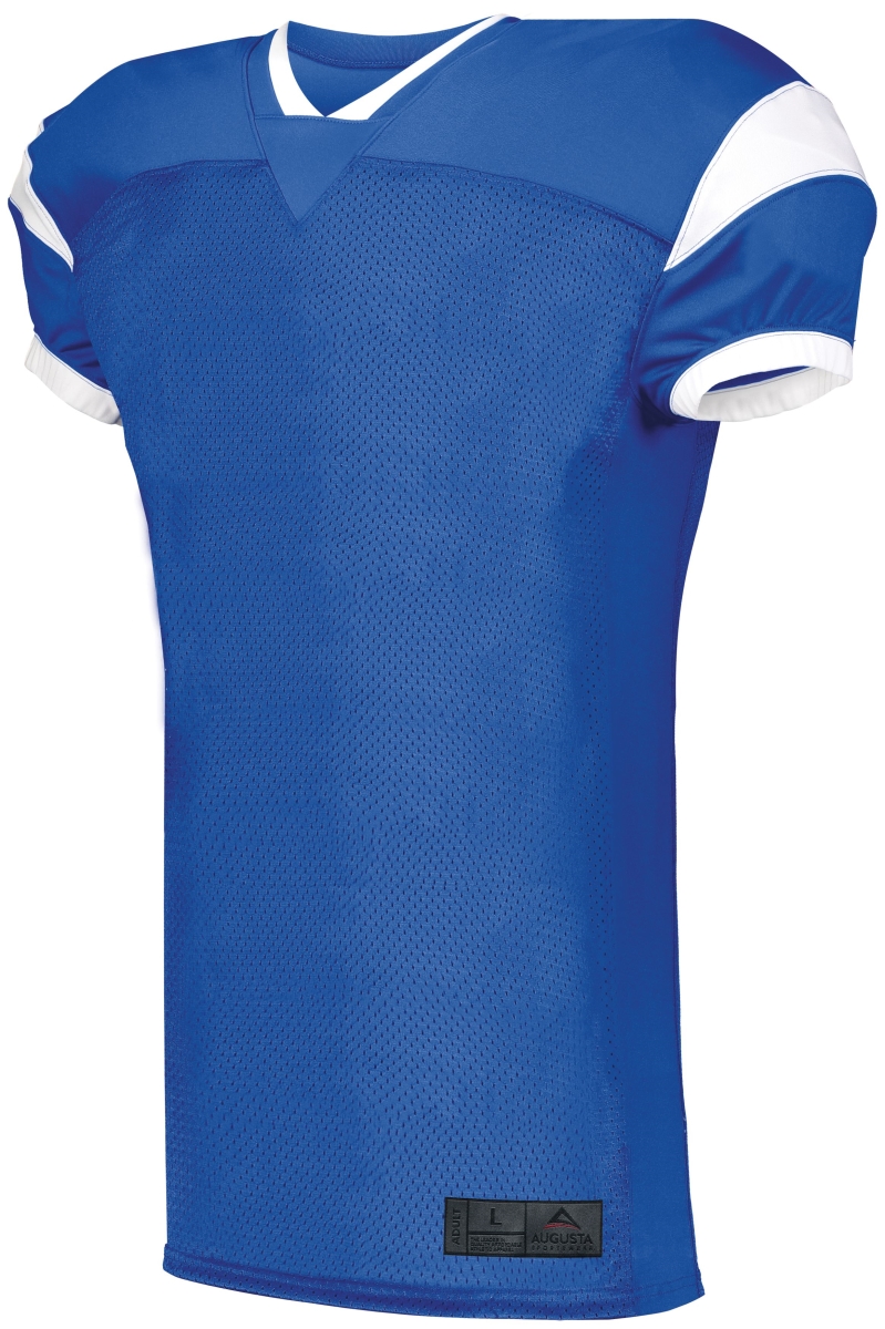 9583.280.S Youth Slant Football Jersey, Royal & White - Small