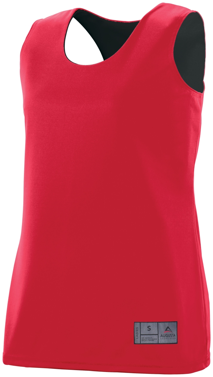 147.407.S Ladies Reversible Wicking Tank, Red & Black - Small