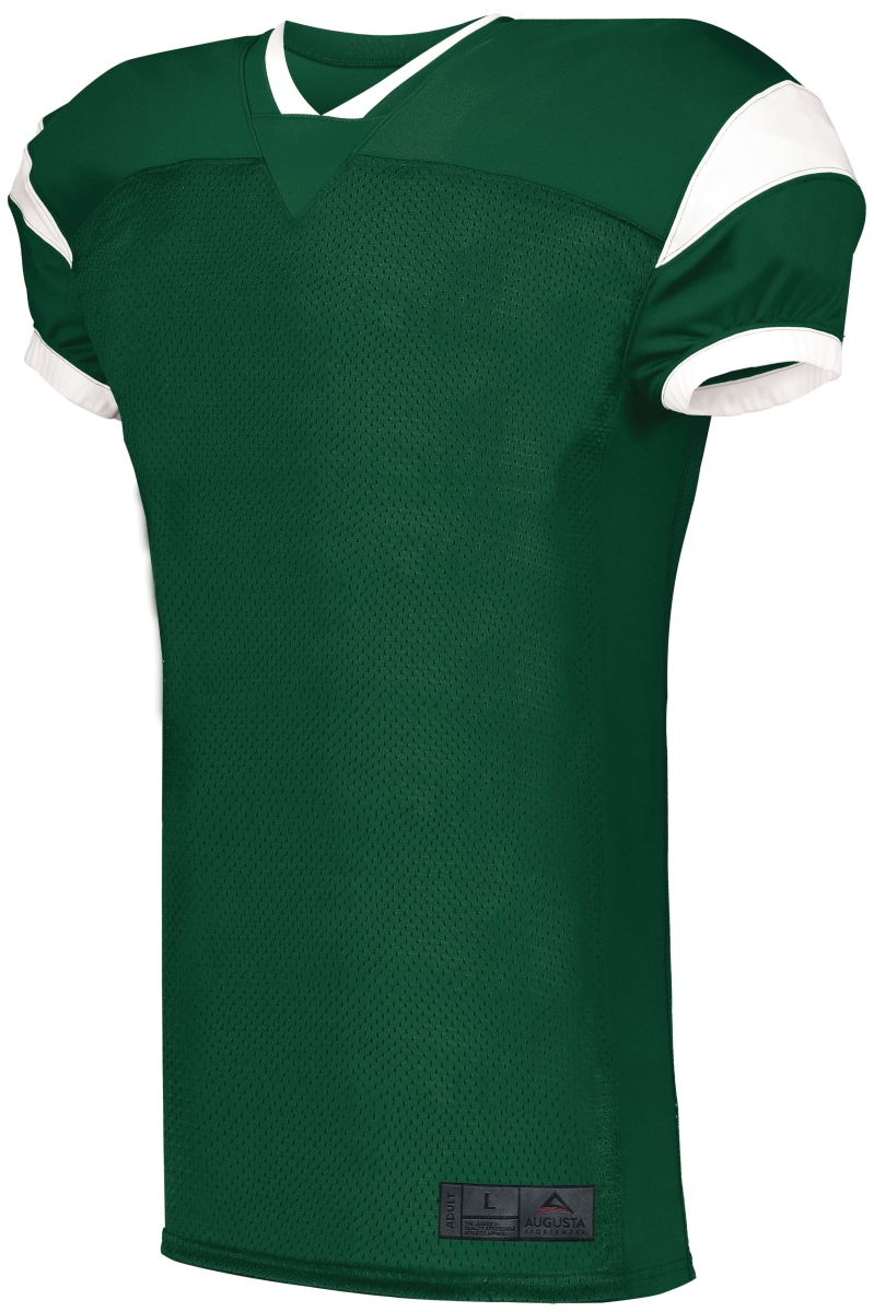 9583.438.M Youth Slant Football Jersey, Dark Green & White - Medium