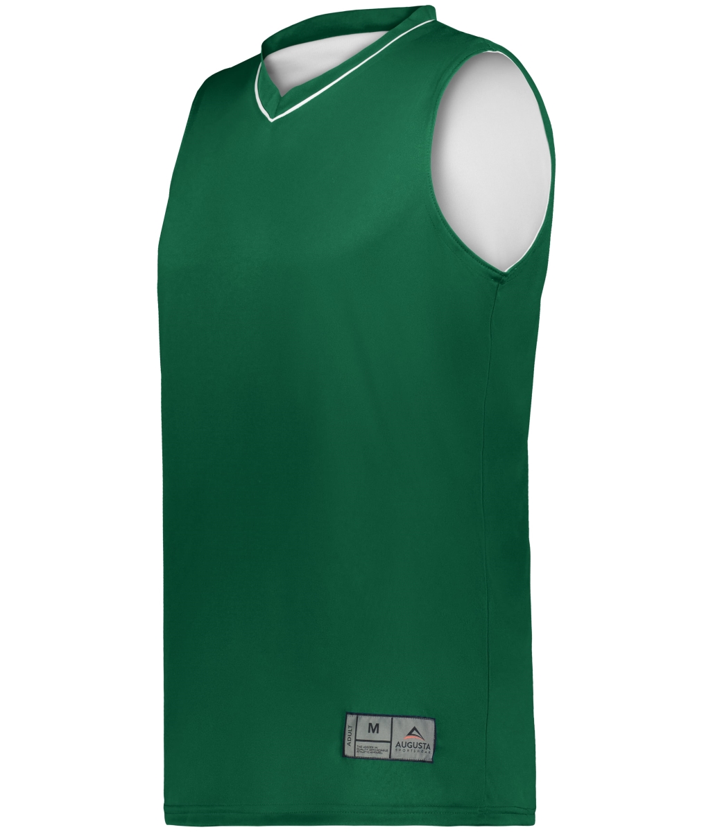 152.438.L Reversible Two-Color Jersey, Dark Green & White - Large