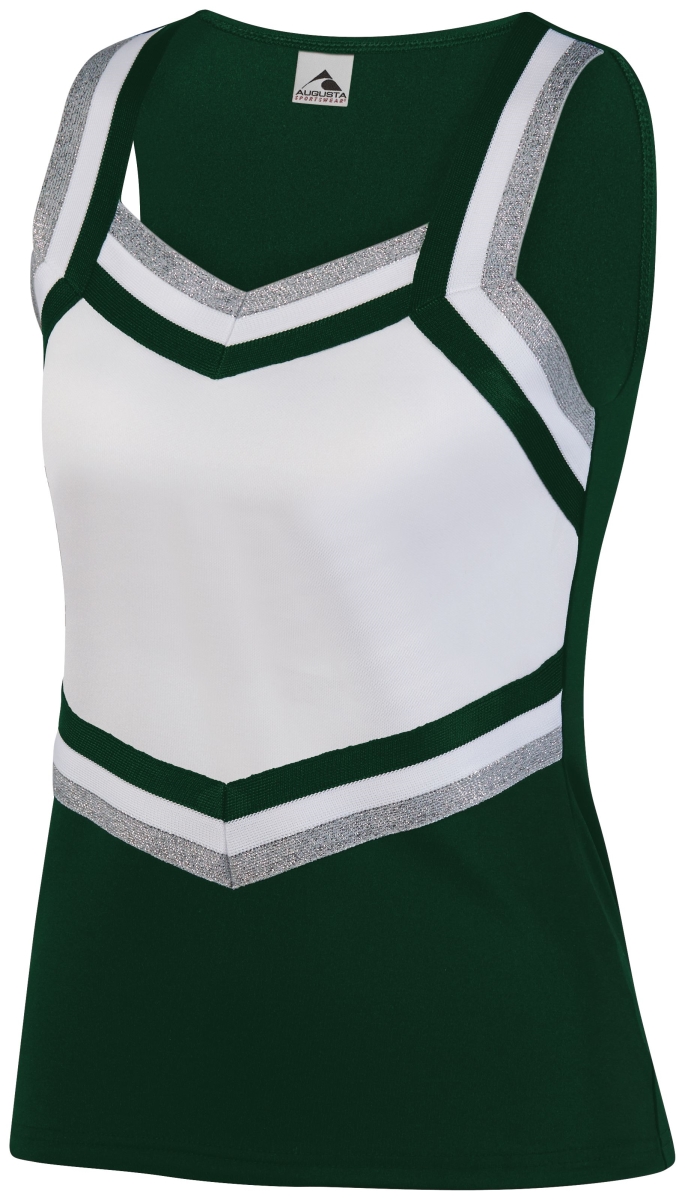 9141.203.L Girls Pike Shell, Dark Green, White & Metallic Silver - Large
