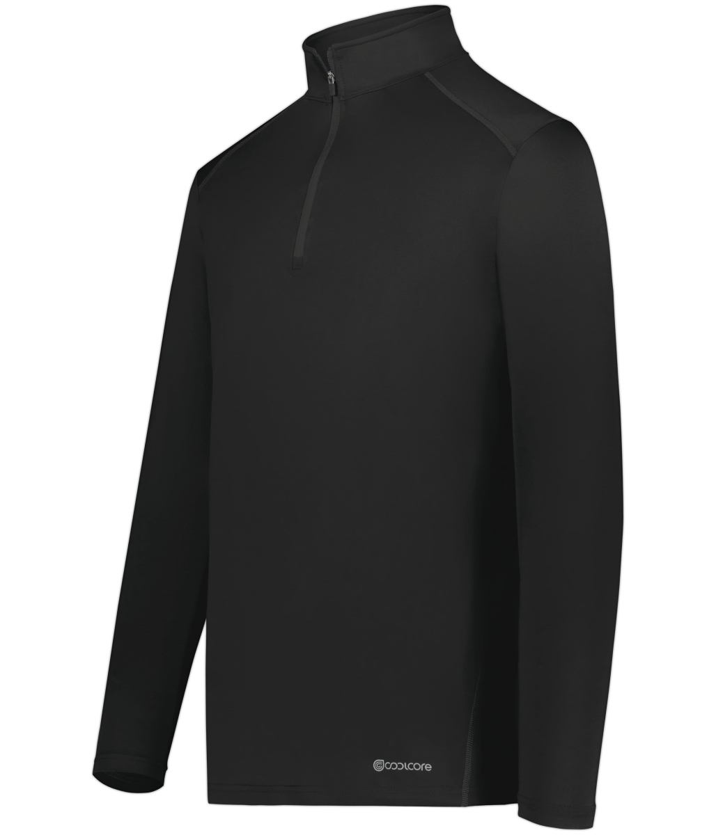 222240.080.L Youth 0.25 Zip Pullover, Black - Large