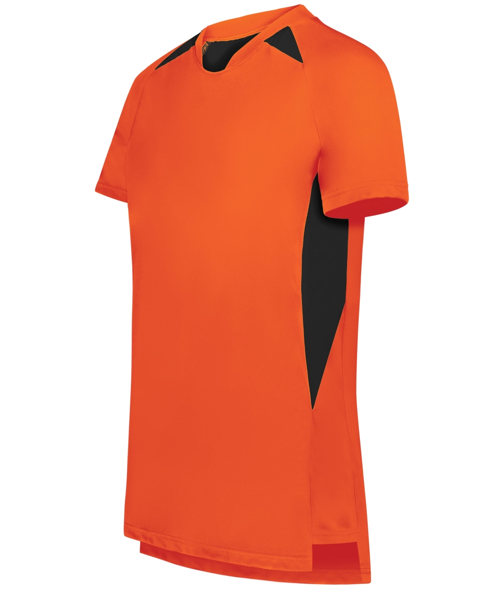 322992.Y59.L Ladies Hawk Evolution Soccer Jersey, Power Orange & Black - Large