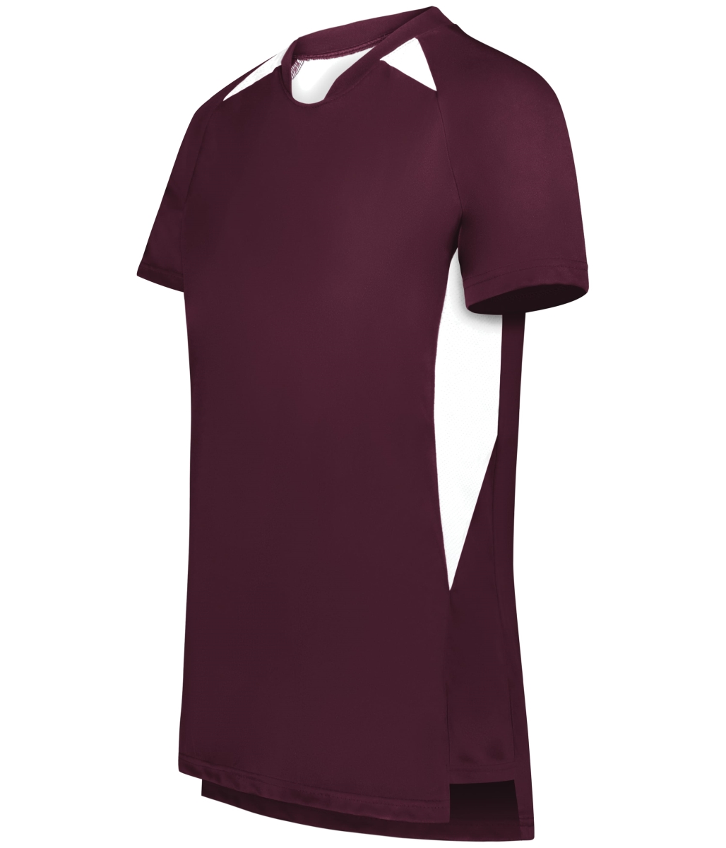 322992.380.L Ladies Hawk Evolution Soccer Jersey, Maroon & White - Large