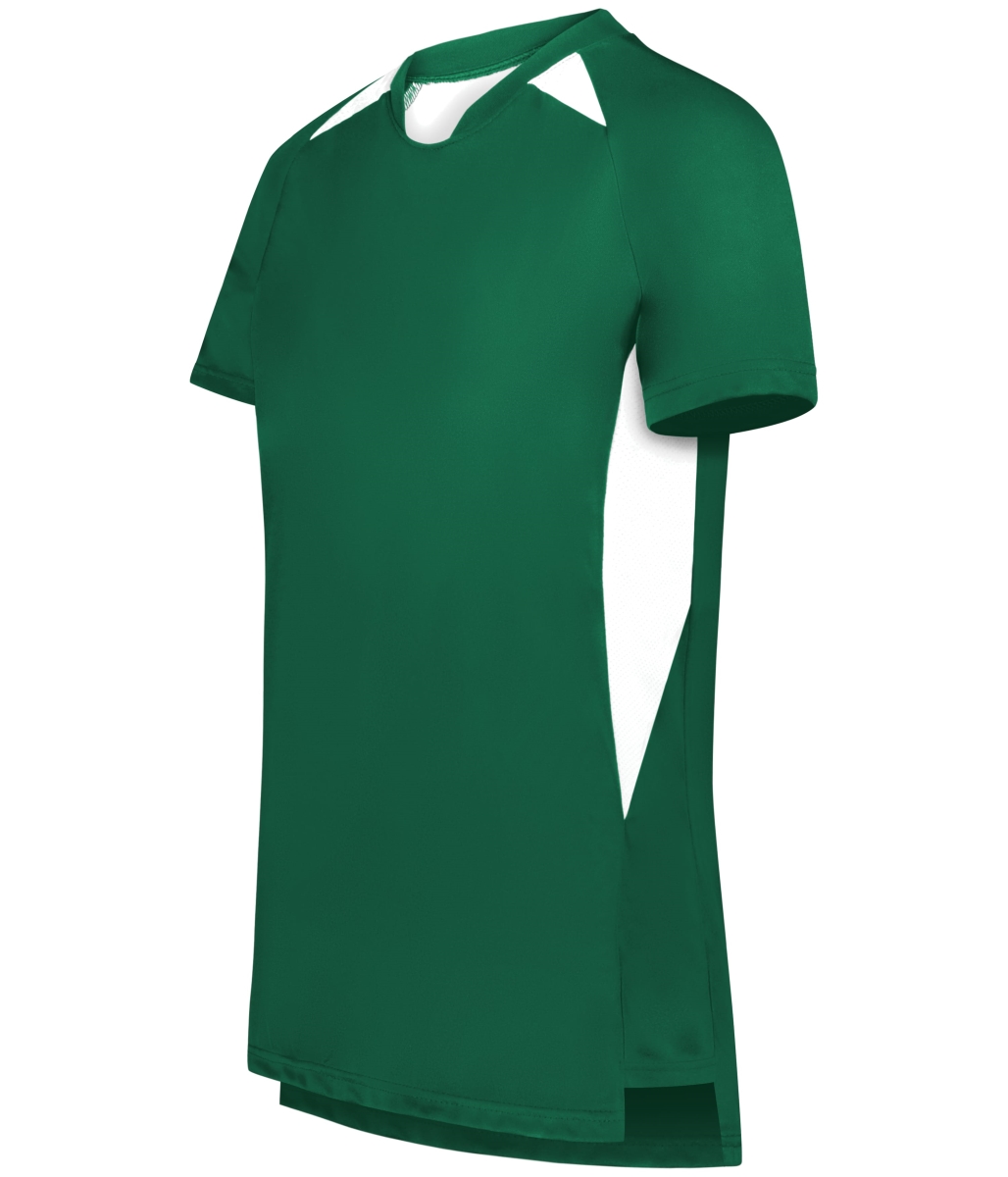 322992.438.XS Ladies Hawk Evolution Soccer Jersey, Dark Green & White - Extra Small