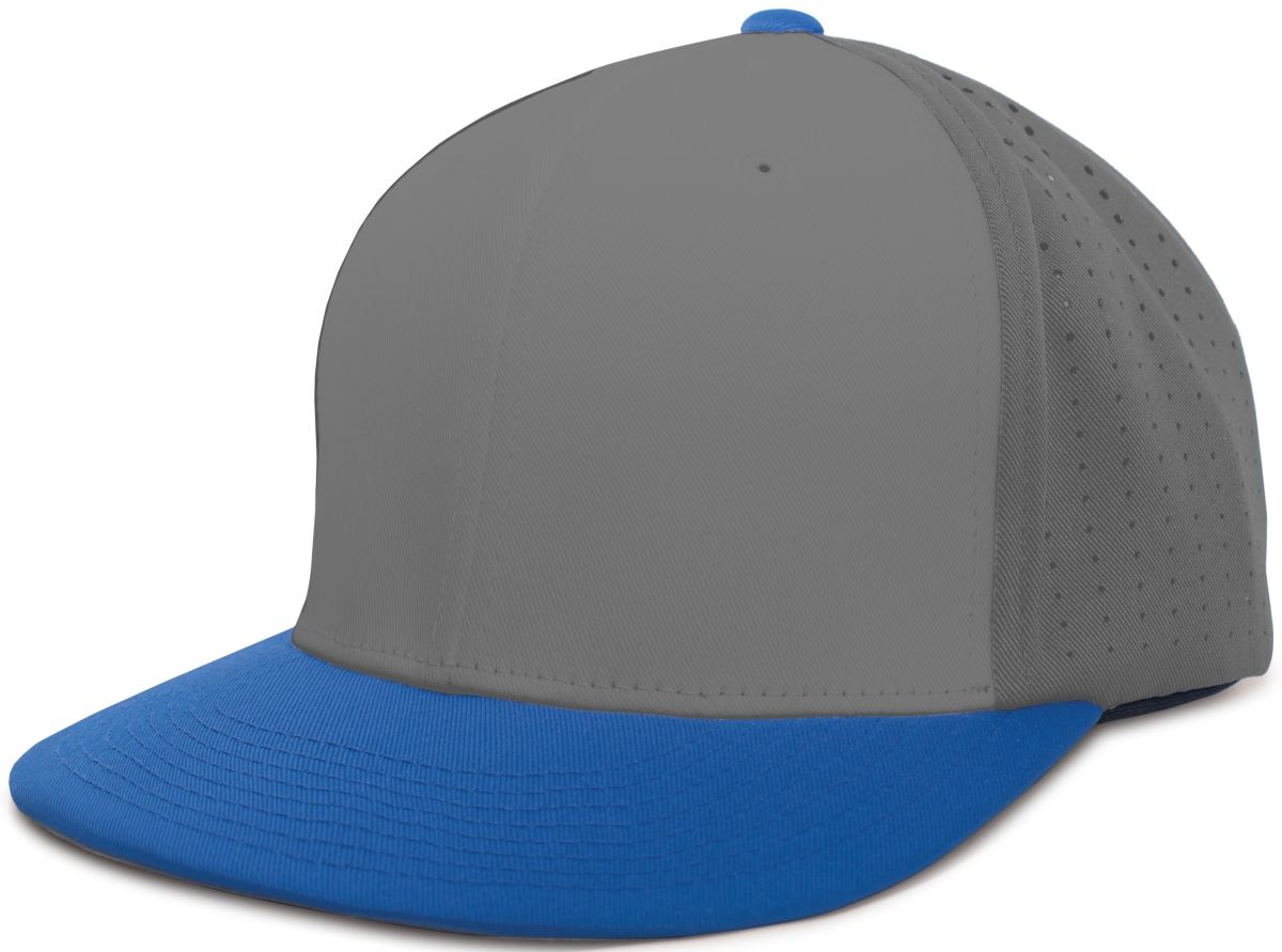 ES474.U96.S-M Perforated F3 Performance Flexfit Cap, Graphite & Royal - Small & Medium