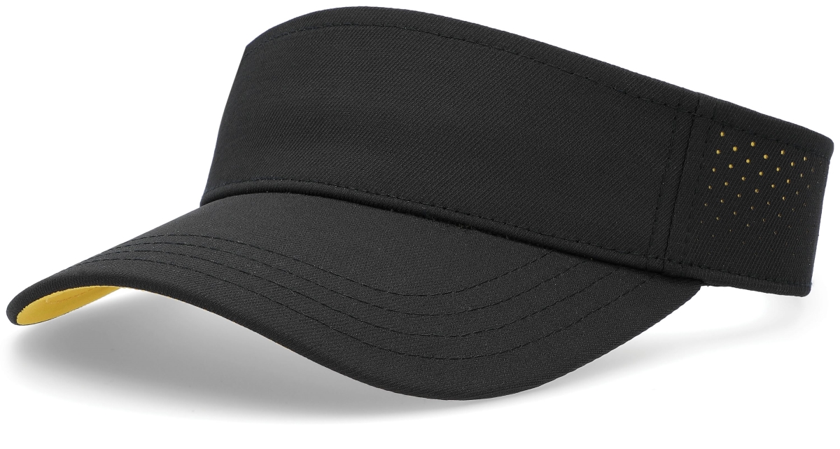 P500.421.OS Perforated Visor Cap, Black & Gold - One Size