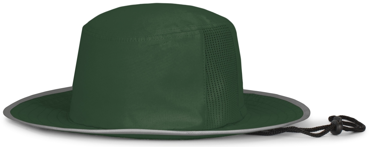 1964B.N24.OS Perforated Legend Boonie, Dark Green & Silver - One Size