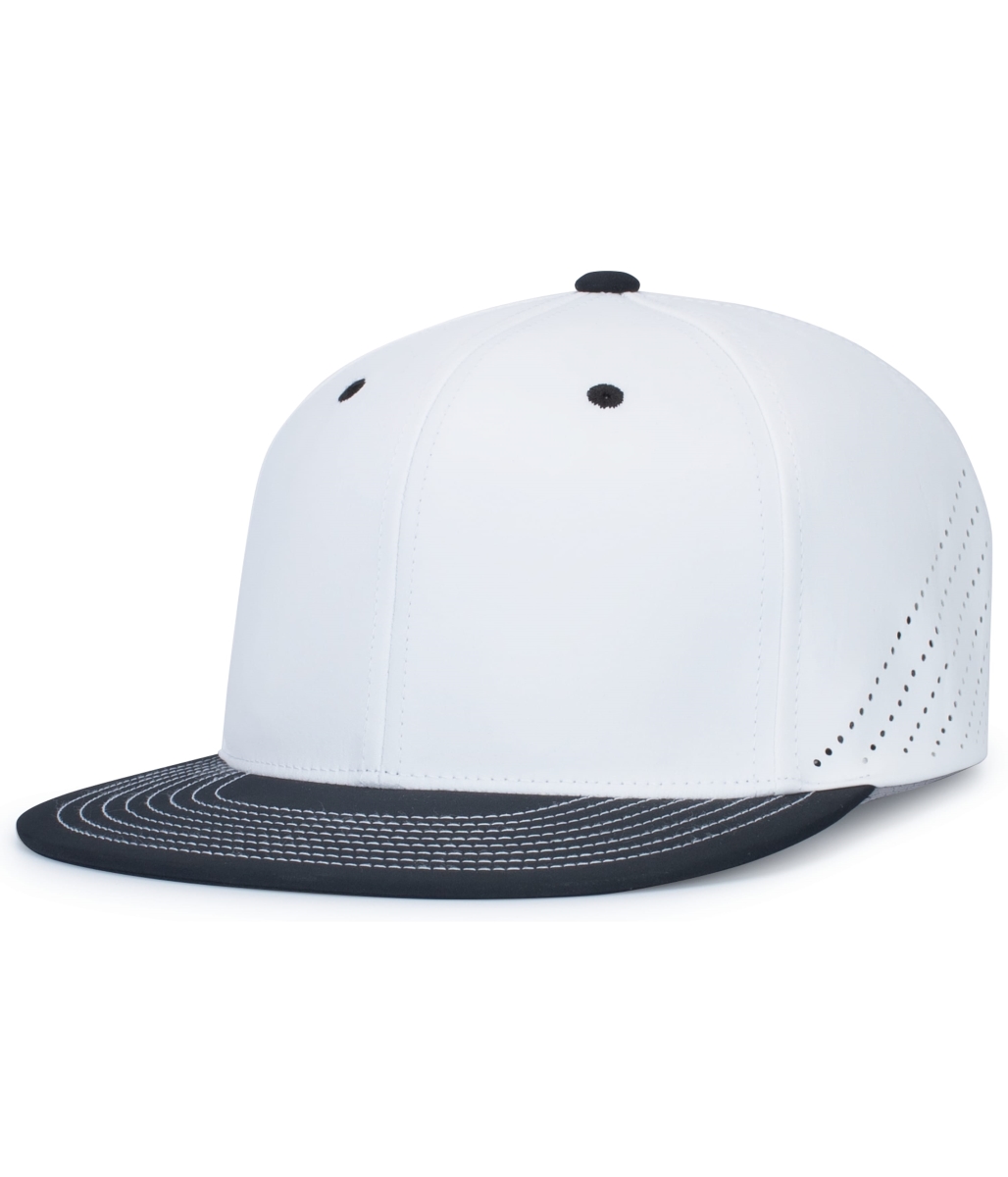 ES471.226.L-XL Premium Lightweight Perforated PacFlex Cap, White & Black - Large & Extra Large