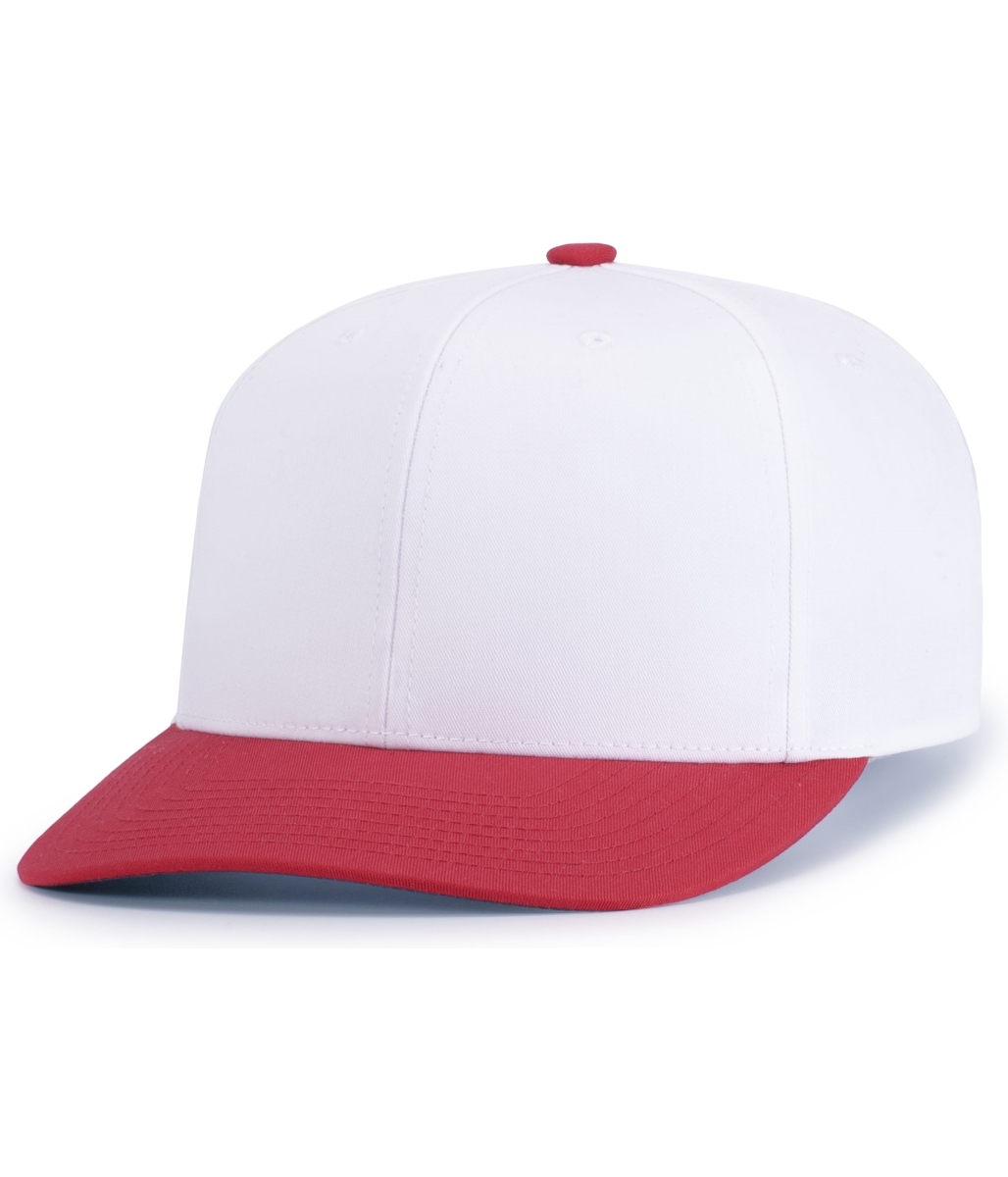 P322.225.ADT Poly & Cotton Snapback Cap, White & Red - Adult