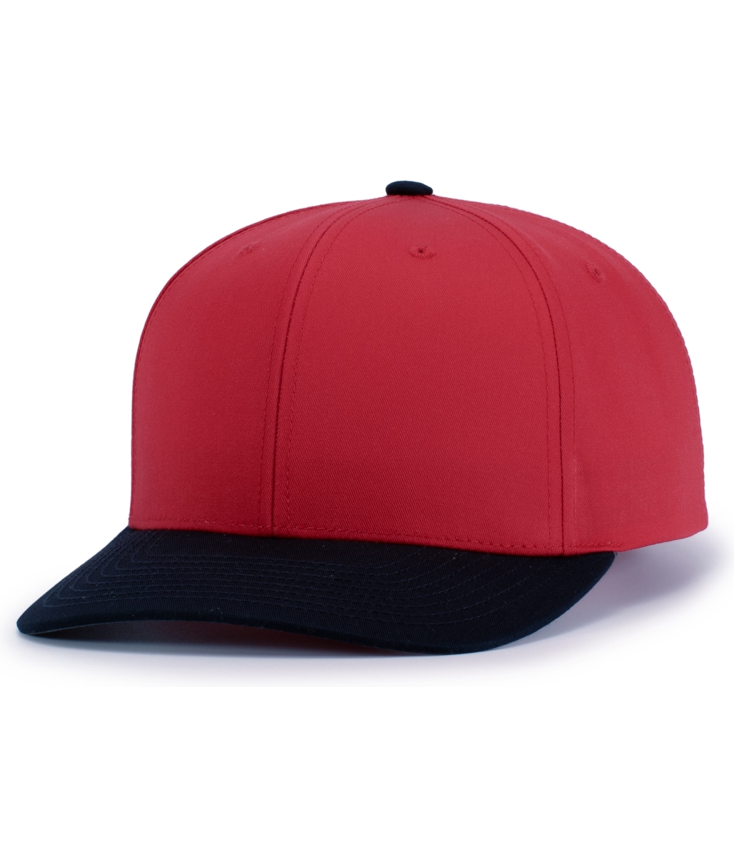 P322.405.YTH Poly & Cotton Snapback Cap, Red & Navy - Youth