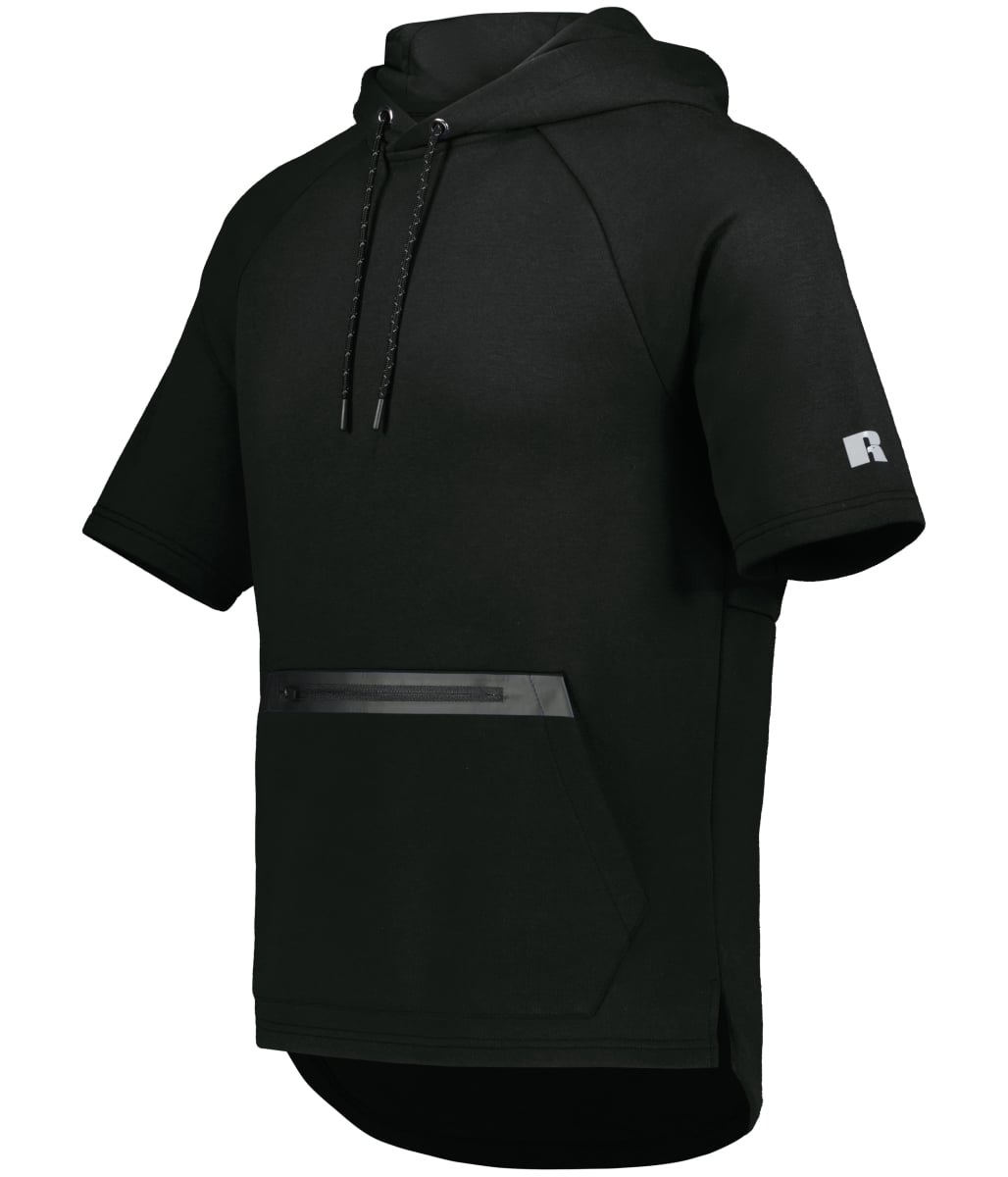 R24TFM.BLK.S Legend Short Sleeve Tech Fleece Hoodie, Black - Small