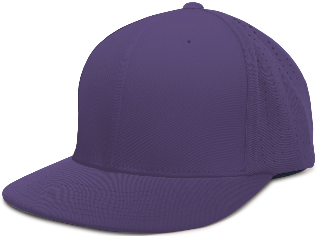 ES474.050.XS Perforated F3 Performance Flexfit Cap, Purple - Extra Small