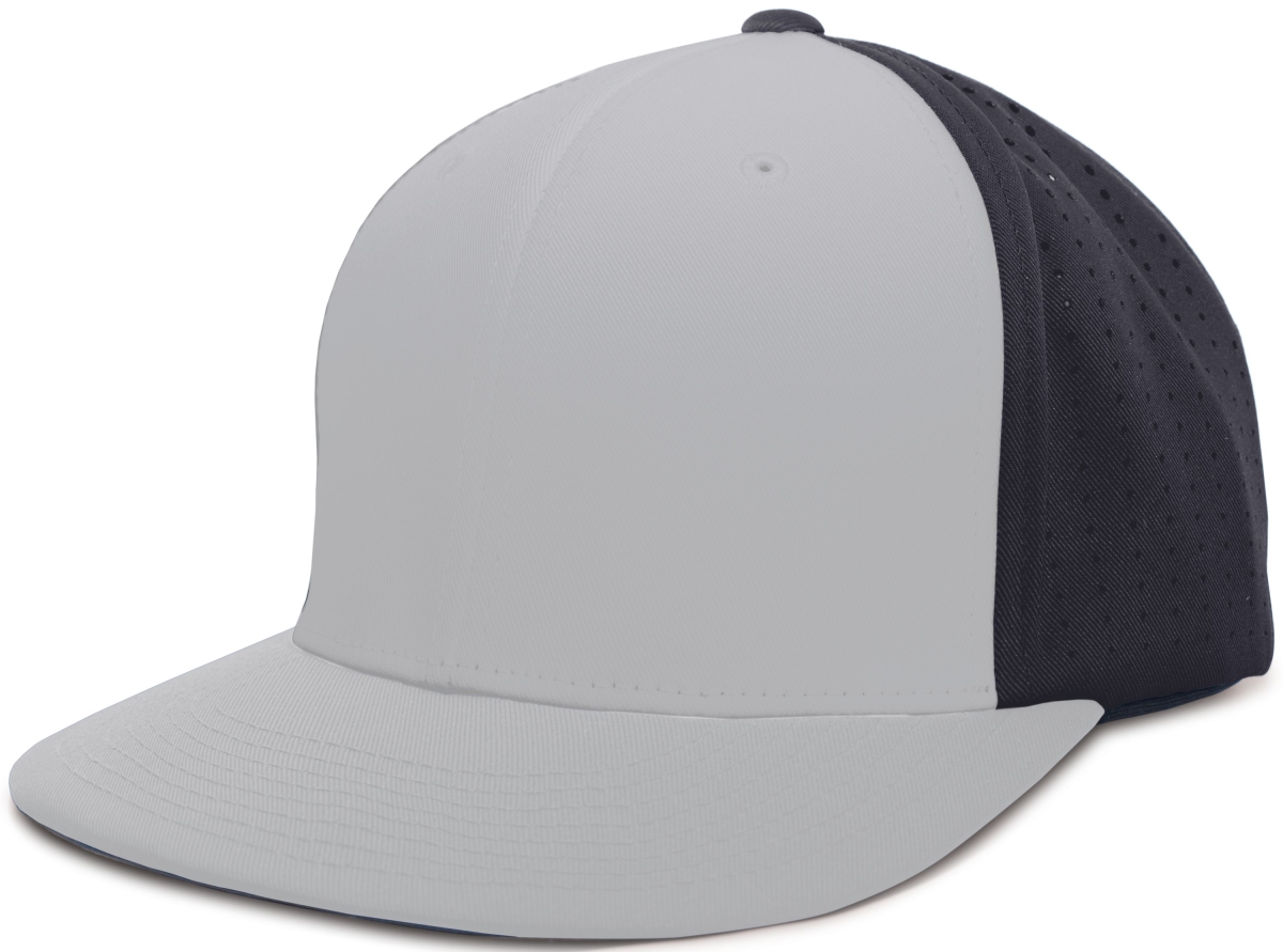 ES474.78Q.L-XL Perforated F3 Performance Flexfit Cap, Silver & Navy - Large & Extra Large