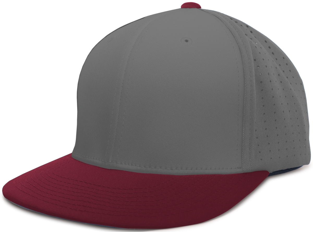 ES474.U92.S-M Perforated F3 Performance Flexfit Cap, Graphite & Maroon - Small & Medium