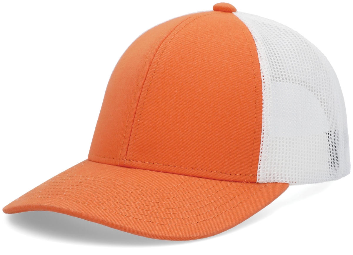 P114.32T.OS Low-Pro Trucker Cap, Tangerine, White & Orange - One Size