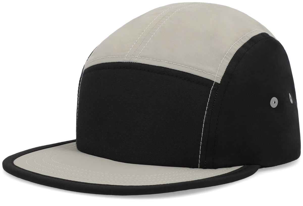 P781.X75.OS Packable Camper Cap, Black & Silver - One Size