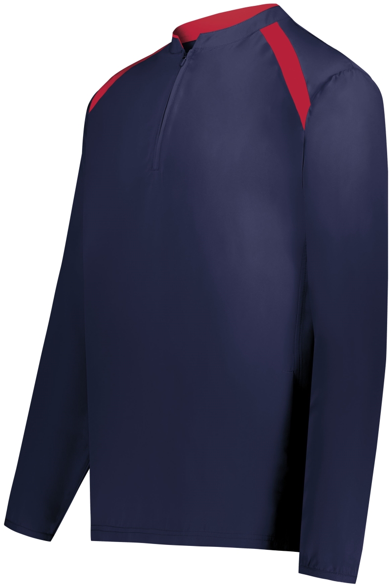 229695.S20.L Youth Clubhouse Pullover, Navy & Scarlet - Large