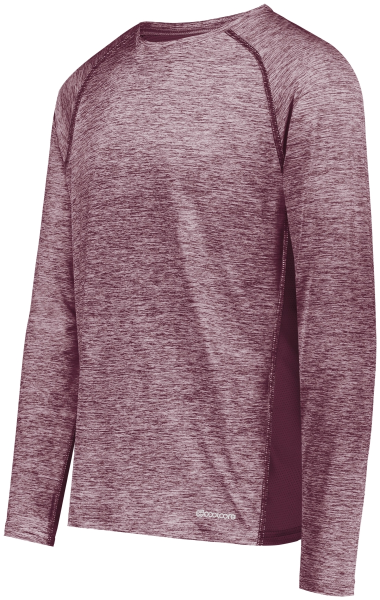 222570.T09.M Electrify Long Sleeve T-Shirt, Maroon Heather - Medium