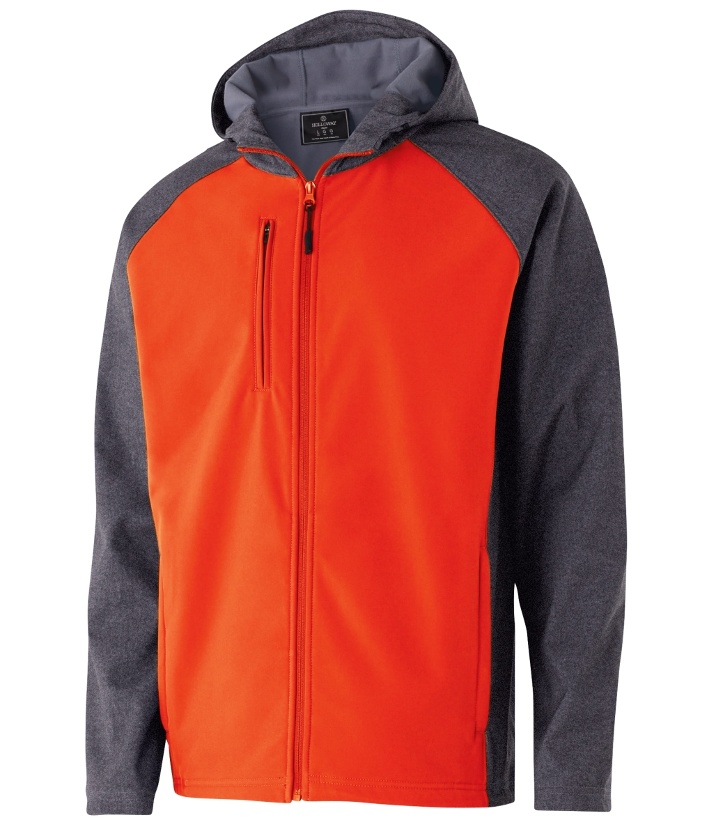 229157.H07.M Raider Softshell Jacket, Carbon Print & Orange - Medium