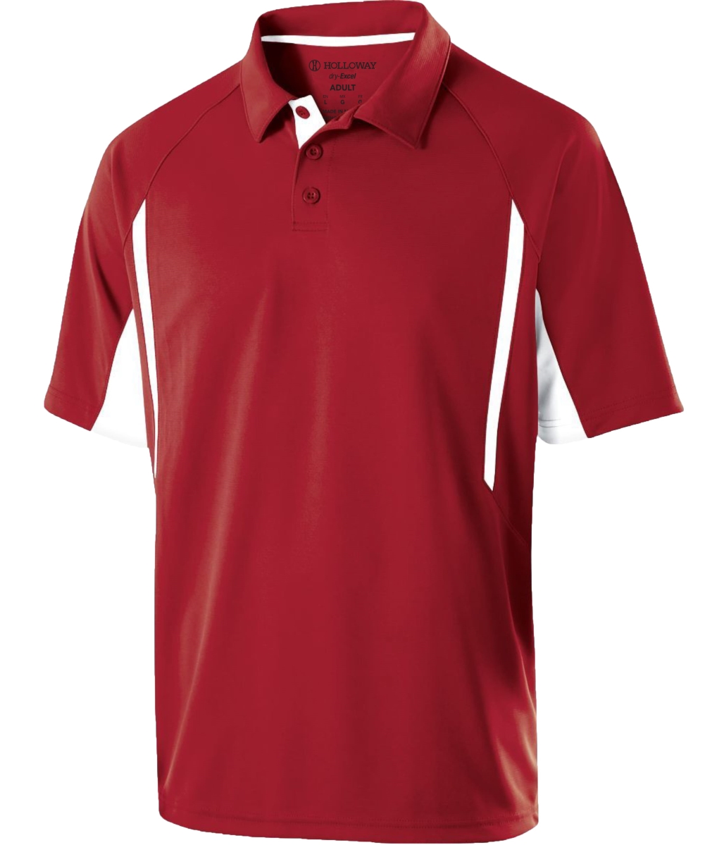 222530.408.M Avenger Polo T-Shirt, Scarlet & White - Medium