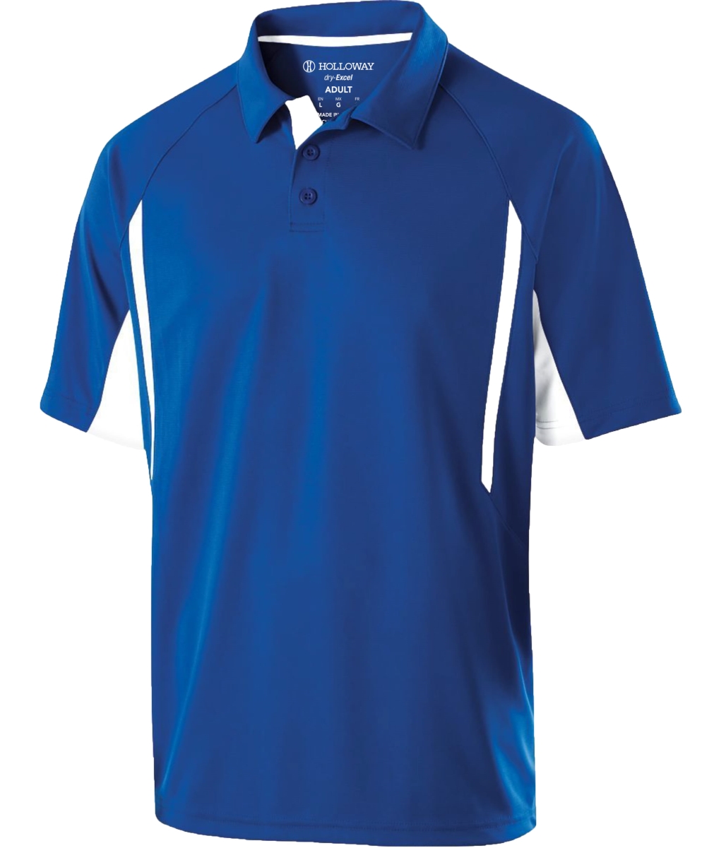 222530.280.M Avenger Polo T-Shirt, Royal & White - Medium