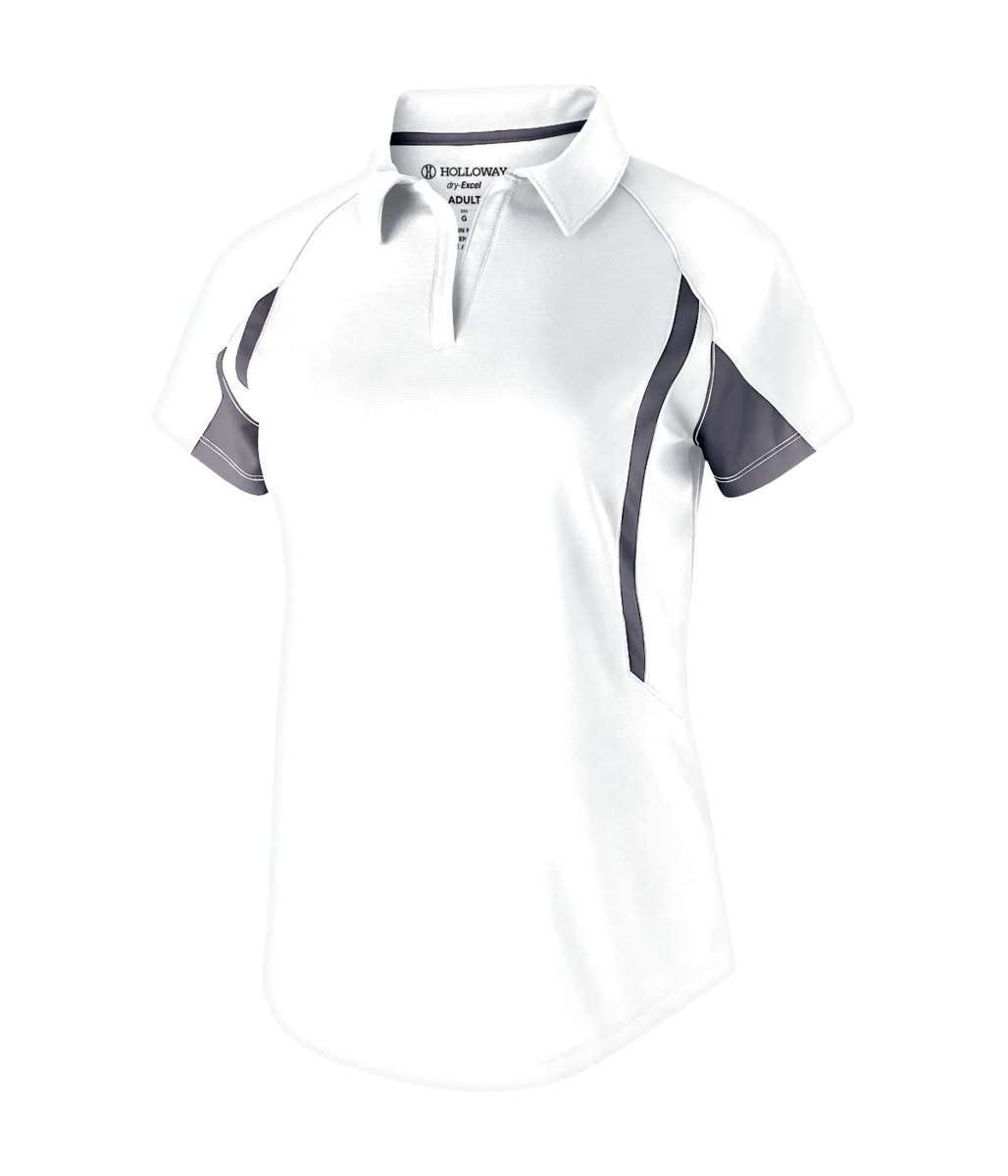 222730.751.M Ladies Avenger Polo T-Shirt, White & Graphite - Medium