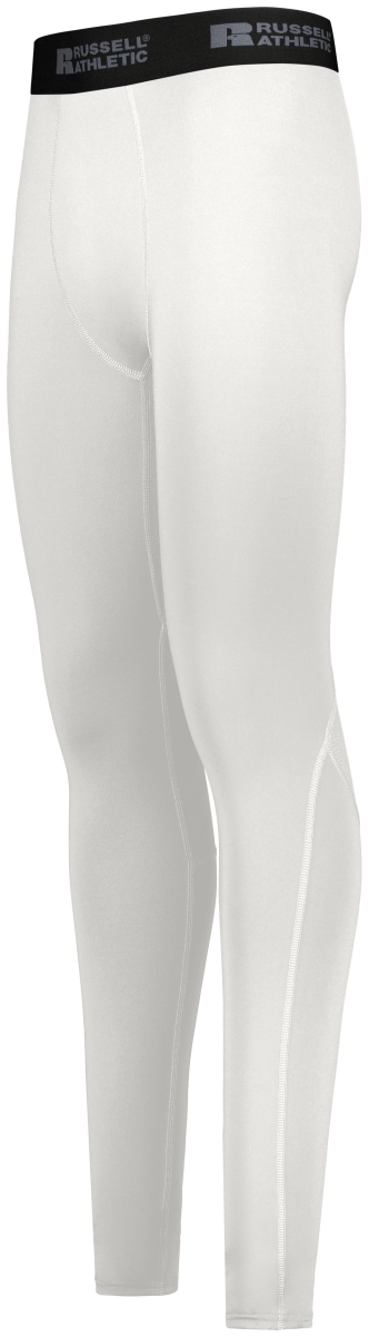 R25CPM.WHI.XL Compression Full Length Tight, White - Extra Large
