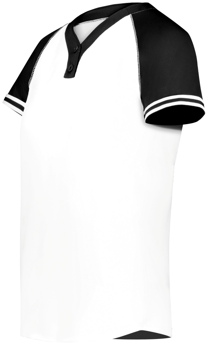 6917.226.S Ladies Cutter Plus Henley Jersey, White & Black - Small