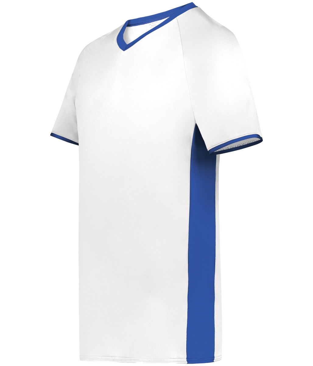 6907.220.L Cutter Plus V-Neck Jersey, White & Royal - Large