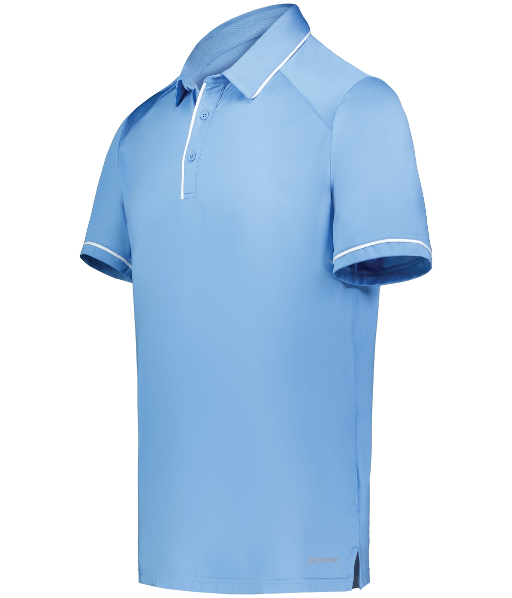 222518.293.M Performance Polo T-Shirt, Columbia Blue & White - Medium