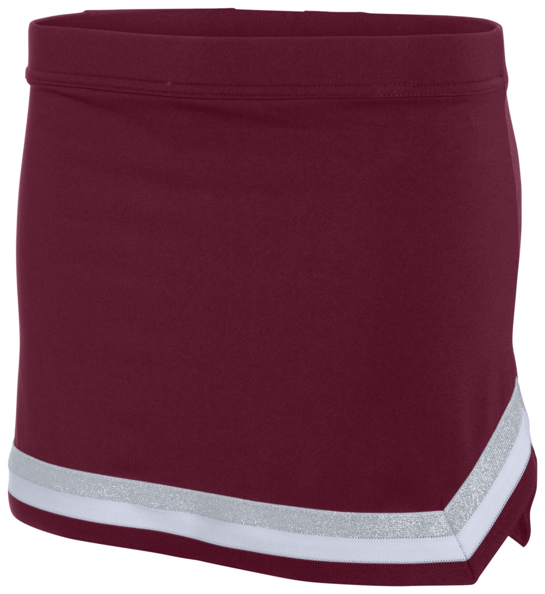 9146.V93.M Girls Pike Skirt, Maroon, White & Metallic Silver - Medium