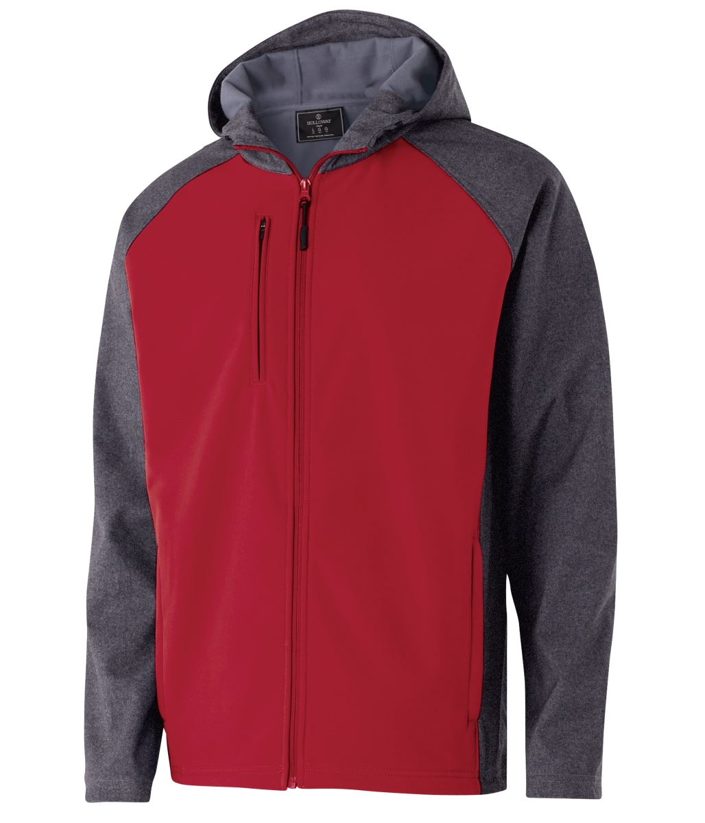 229157.H01.2XL Raider Softshell Jacket, Carbon Print & Scarlet - 2XL